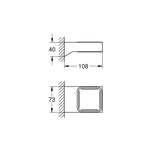 Grohe Selection Cube Sabunluk Tutacağı, Mat Siyah - Teknik Çizim