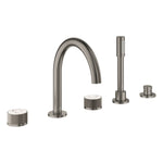 Grohe Atrio Private Collection 5 Delikli Ankastre Küvet Bataryası (Sıva Üstü Grubu), Fırçalı Sert Grafit - Ürün Görseli