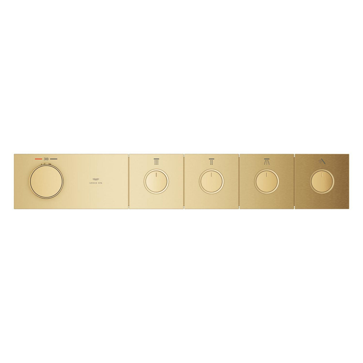Grohe Grohtherm Aqua Tiles SmartControl Termostatik Ankastre Banyo Bataryası, 4 Çıkışlı, Fırçalı Altın (Sıva Üstü Grubu) - Ürün Görseli