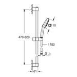Grohe Tempesta Cube 110 Sürgülü Duş Seti, 2 Akışlı - Teknik Çizim