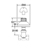 Grohe Ankastre Stop Valf (Sıva Üstü Grubu) - Teknik Çizim