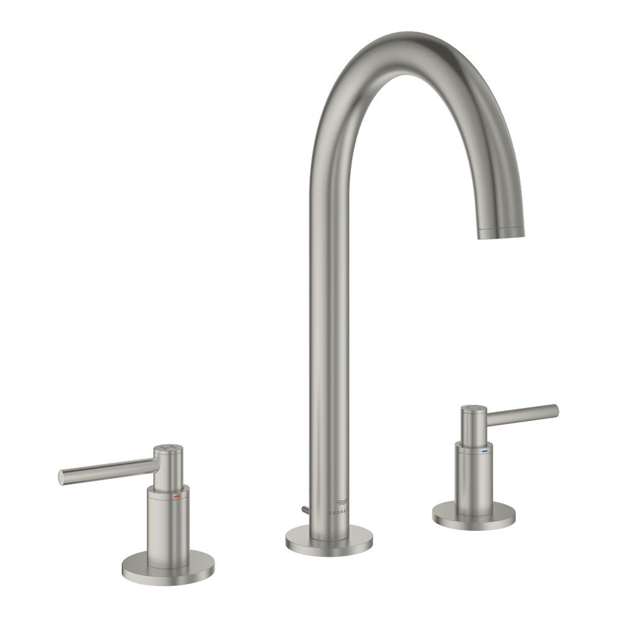 Grohe Atrio 3 Delikli Ankastre Lavabo Bataryası, Sifon Kumandalı, Saten Çelik - Ürün Görseli