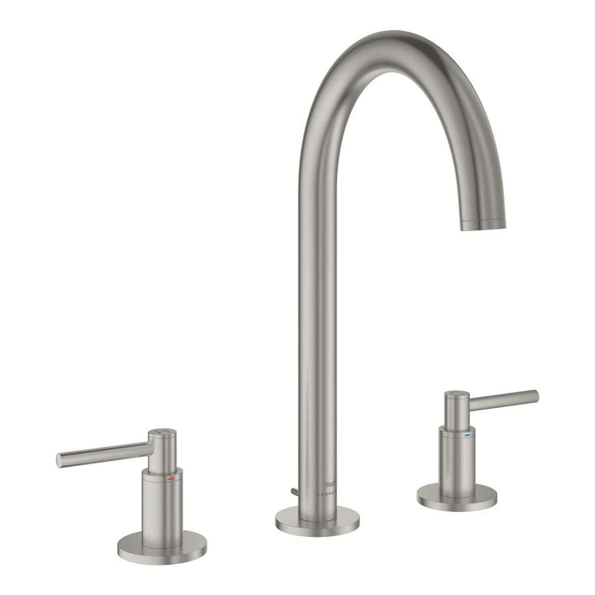 Grohe Atrio 3 Delikli Ankastre Lavabo Bataryası, Sifon Kumandalı, Saten Çelik - Ürün Görseli