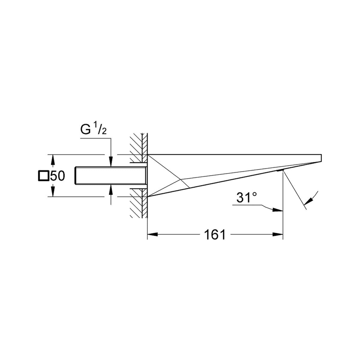 Grohe Allure Brilliant Çıkış Ucu - Teknik Çizim