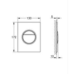 Grohe Nova Cosmopolitan S Kumanda Paneli, Hayalet Siyah - Teknik Çizim