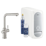 Grohe Blue Home Arıtmalı İçme Suyu ve Soda Yapan Spiralli Eviye Bataryası, Paslanmaz Çelik - Ürün Görseli