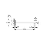 Grohe Rainshower Duş Başlığı Kolu, 286 mm - Teknik Çizim