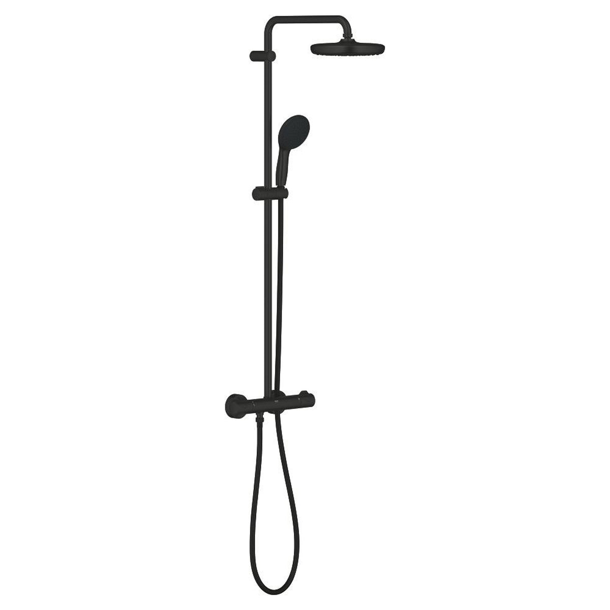 Grohe Tempesta System 210 Duvara Monte Termostatik Duş Bataryalı Duş Kolonu, Mat Siyah - Ürün Görseli