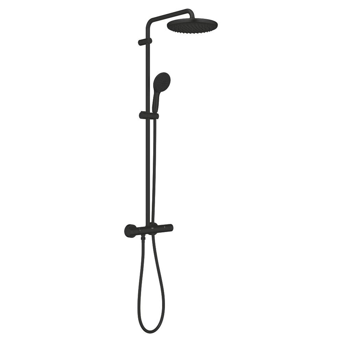 Grohe Tempesta System 250 Duvara Monte Termostatik Bataryalı Duş Kolonu, Mat Siyah - Ürün Görseli