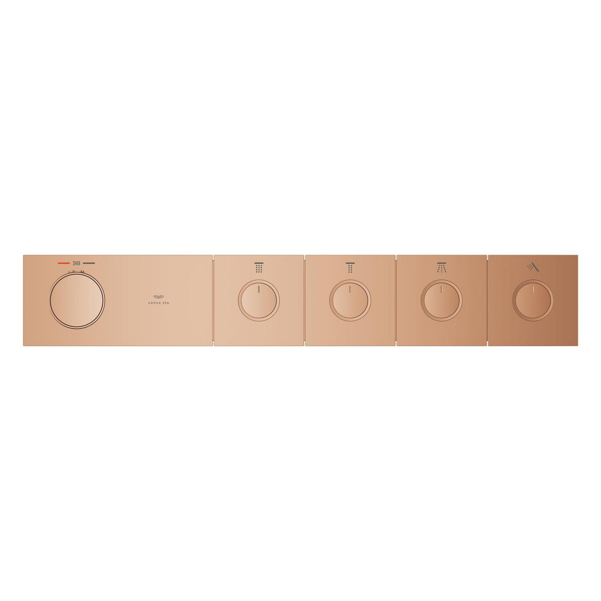 Grohe Grohtherm Aqua Tiles SmartControl Termostatik Ankastre Banyo Bataryası, 4 Çıkışlı, Bakır (Sıva Üstü Grubu) - Ürün Görseli