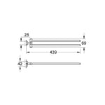 Grohe Essentials Cube İkili Havluluk - Teknik Çizim