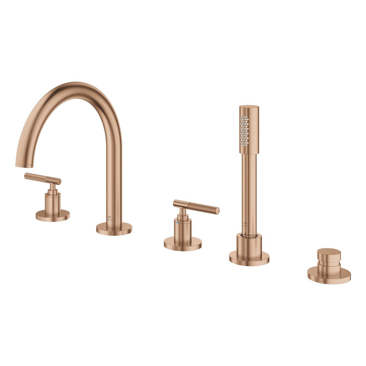Grohe Atrio Private Collection 5 Delikli Ankastre Küvet Bataryası (Sıva Üstü Grubu), Fırçalı Bakır - Ürün Görseli