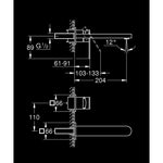 Grohe Plus Ankastre Lavabo Bataryası, Fırçalı Bakır (Sıva Üstü Grubu) - Teknik Çizim
