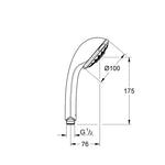 Grohe Relexa El Duşu, 5 Fonksiyonlu - Teknik Çizim
