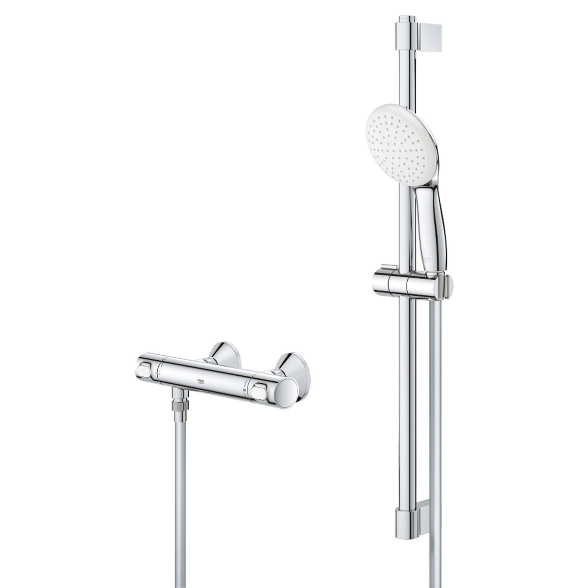 Grohe Grohtherm 500 Termostatik Duş Bataryası ve Sürgülü El Duşu Seti - Ürün Görseli