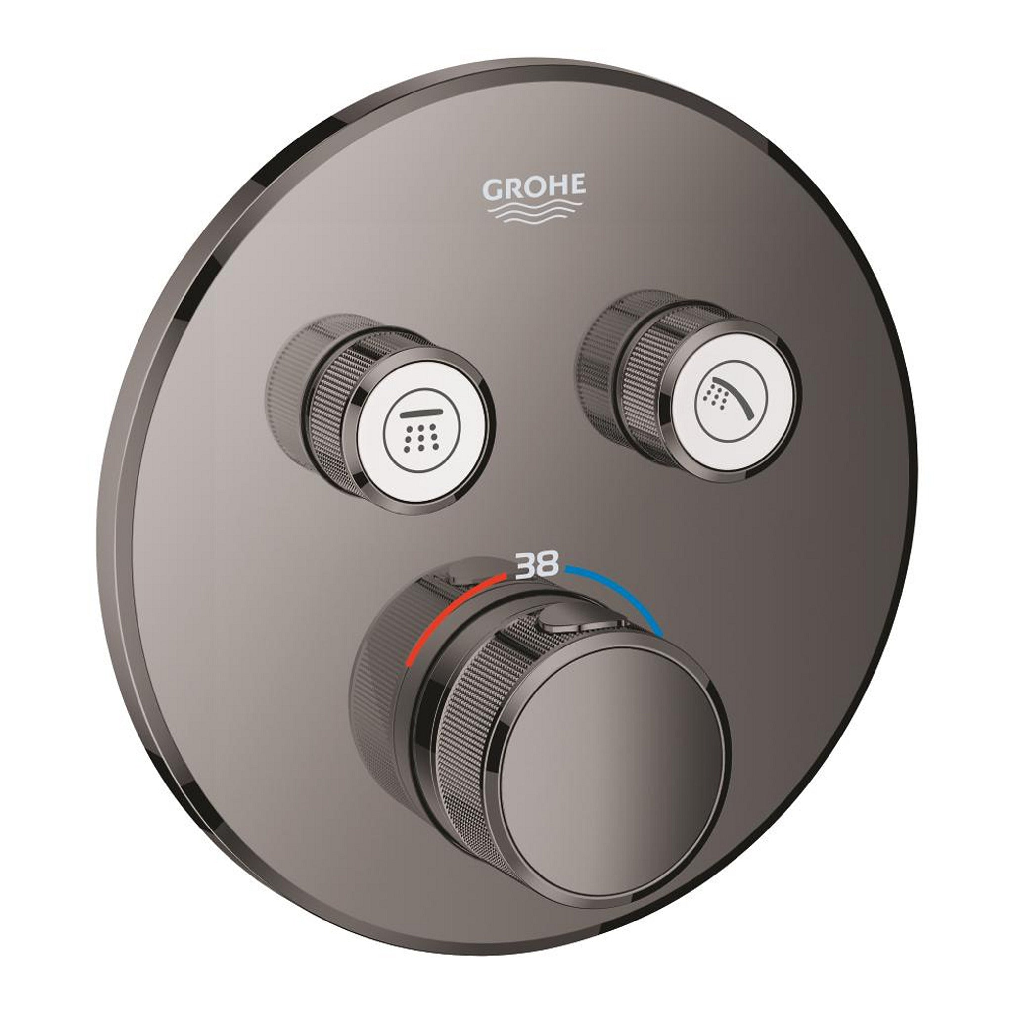 Grohe Grohtherm SmartControl Ankastre Termostatik Banyo/Duş Bataryası (Sıva Üstü Grubu), 2 Yollu, Sert Grafit - Ürün Görseli