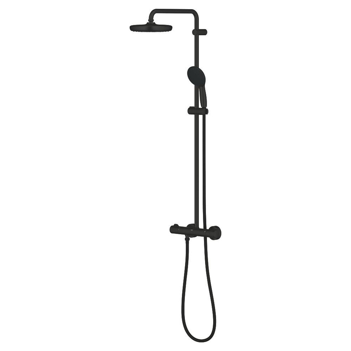 Grohe Tempesta System 210 Duvara Monte Termostatik Duş Bataryalı Duş Kolonu, Mat Siyah - Ürün Görseli