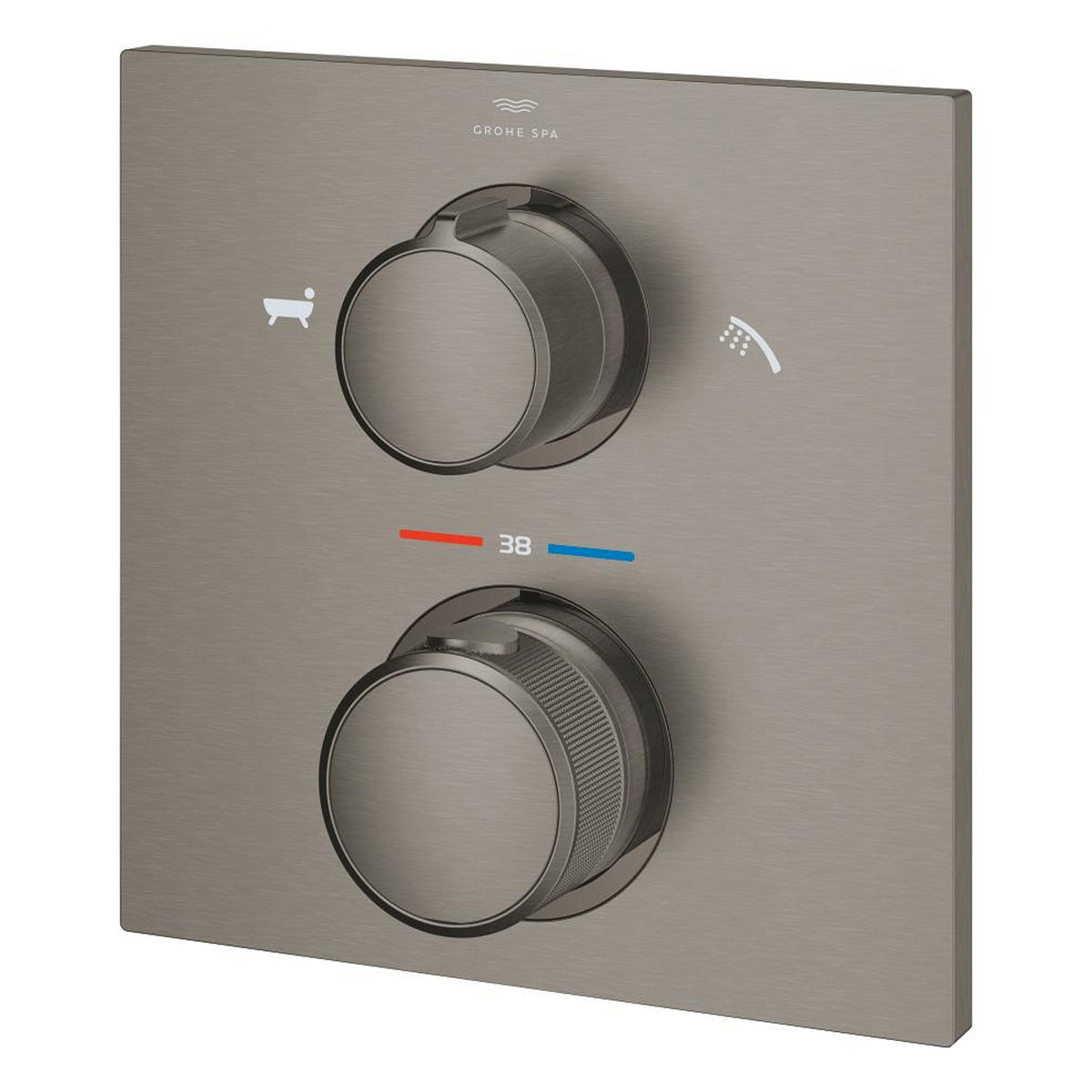 Grohe Allure Termostatik Ankastre Banyo ve Duş Bataryası (Sıva Üstü Grubu), 2 Yollu, Fırçalı Sert Grafit - Ürün Görseli