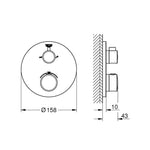 Grohe Grohtherm Termostatik Banyo/Duş Bataryası (Sıva Üstü Grubu) - Teknik Çizim