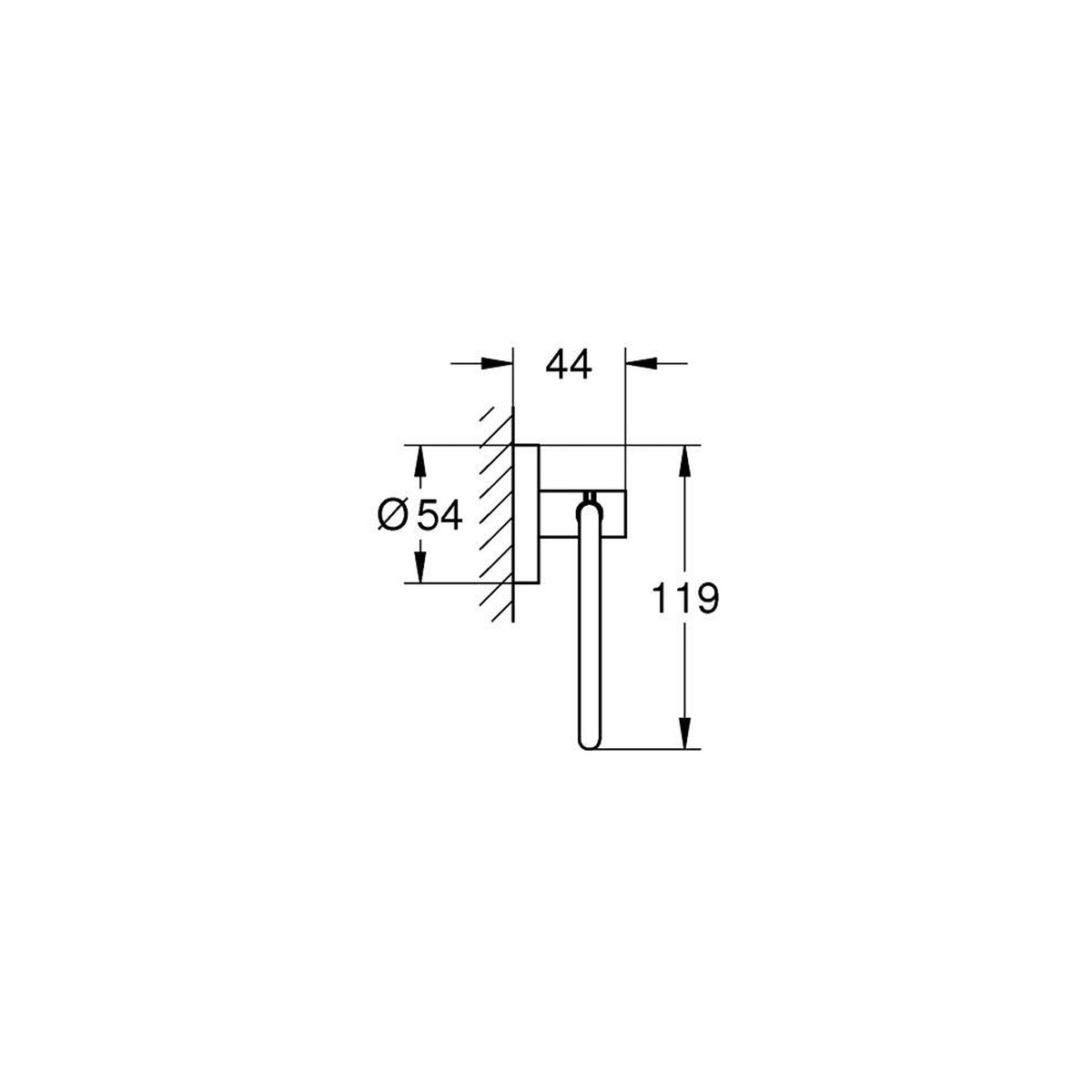 Grohe Essentials Tuvalet Kağıtlığı - Teknik Çizim