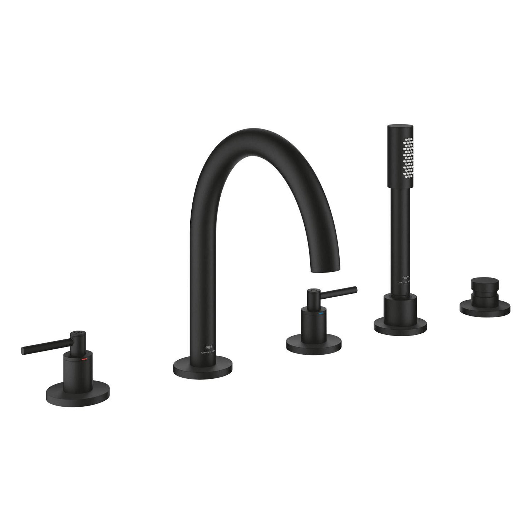 Grohe Atrio 5 Delikli Ankastre Küvet Bataryası (Sıva Üstü Grubu), Hayalet Siyah - Ürün Görseli