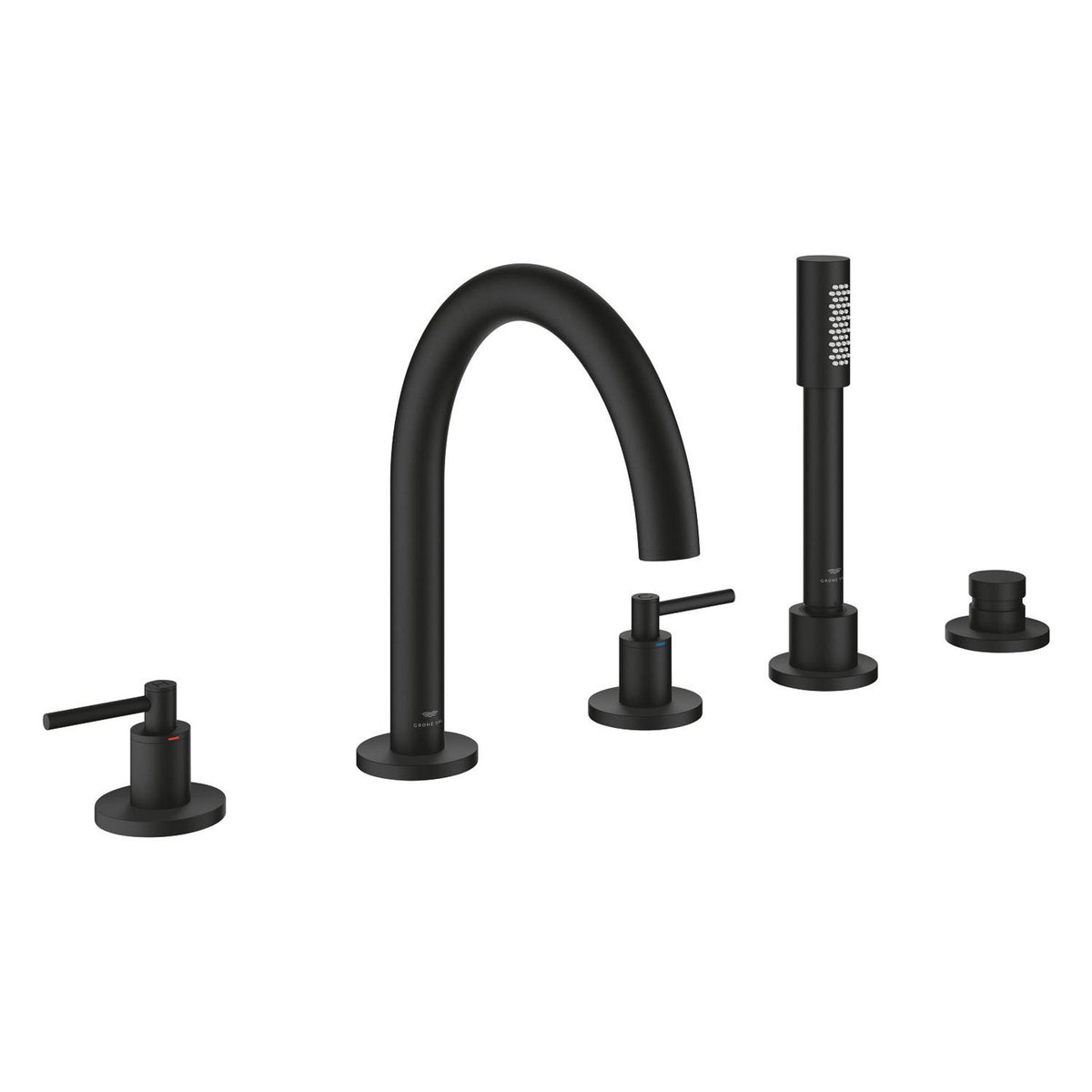 Grohe Atrio 5 Delikli Ankastre Küvet Bataryası (Sıva Üstü Grubu), Hayalet Siyah - Ürün Görseli