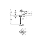 Grohe Eurosmart Eviye Bataryası - Teknik Çizim