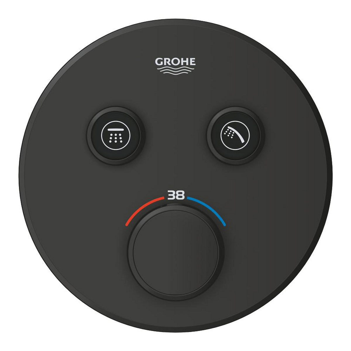 Grohe Grohtherm SmartControl Ankastre Termostatik Banyo Bataryası, Çift Valfli Akış Kontrollü (Sıva Üstü Grubu), Mat Siyah - Ürün Görseli
