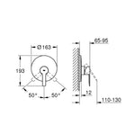 Grohe Lineare Ankastre Duş Bataryası (Sıva Üstü Grubu) - Teknik Çizim