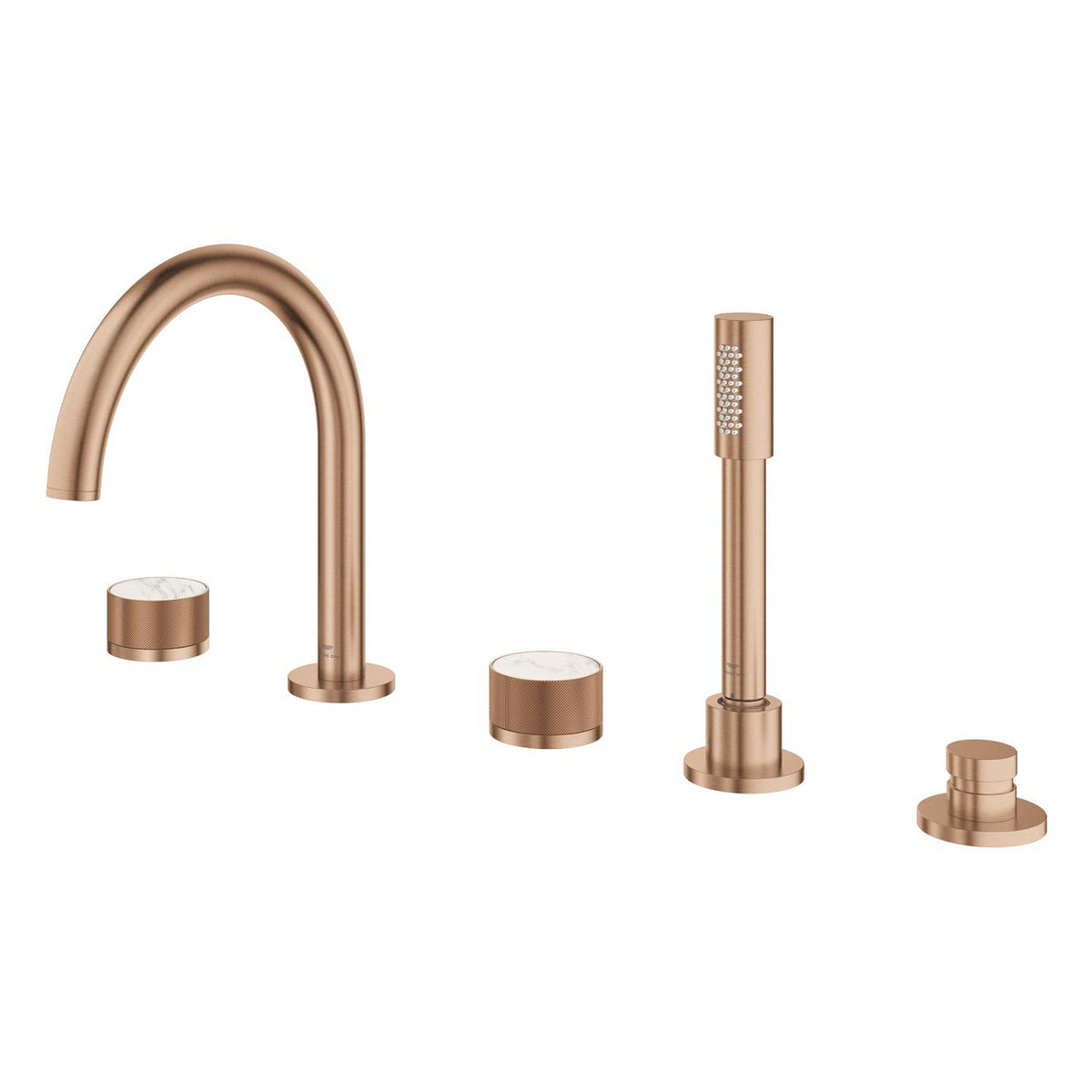 Grohe Atrio Private Collection 5 Delikli Ankastre Küvet Bataryası (Sıva Üstü Grubu), Fırçalı Bakır - Ürün Görseli