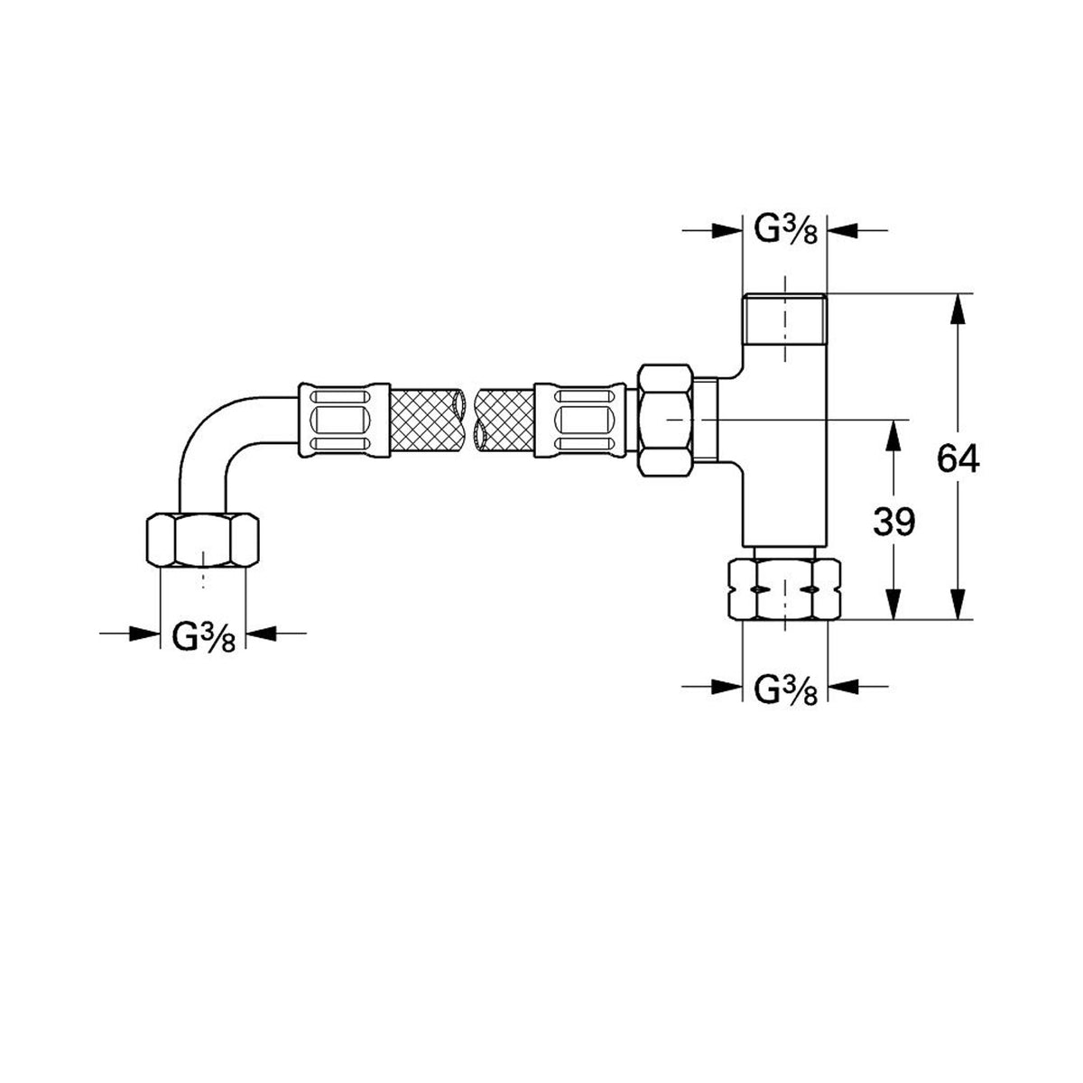 Grohe Grohtherm Micro Bağlantı Seti - Teknik Çizim