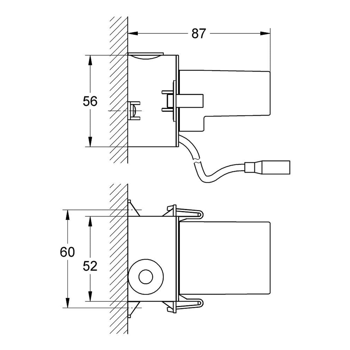 Grohe Güç Kaynağı 110-240 V - Teknik Çizim
