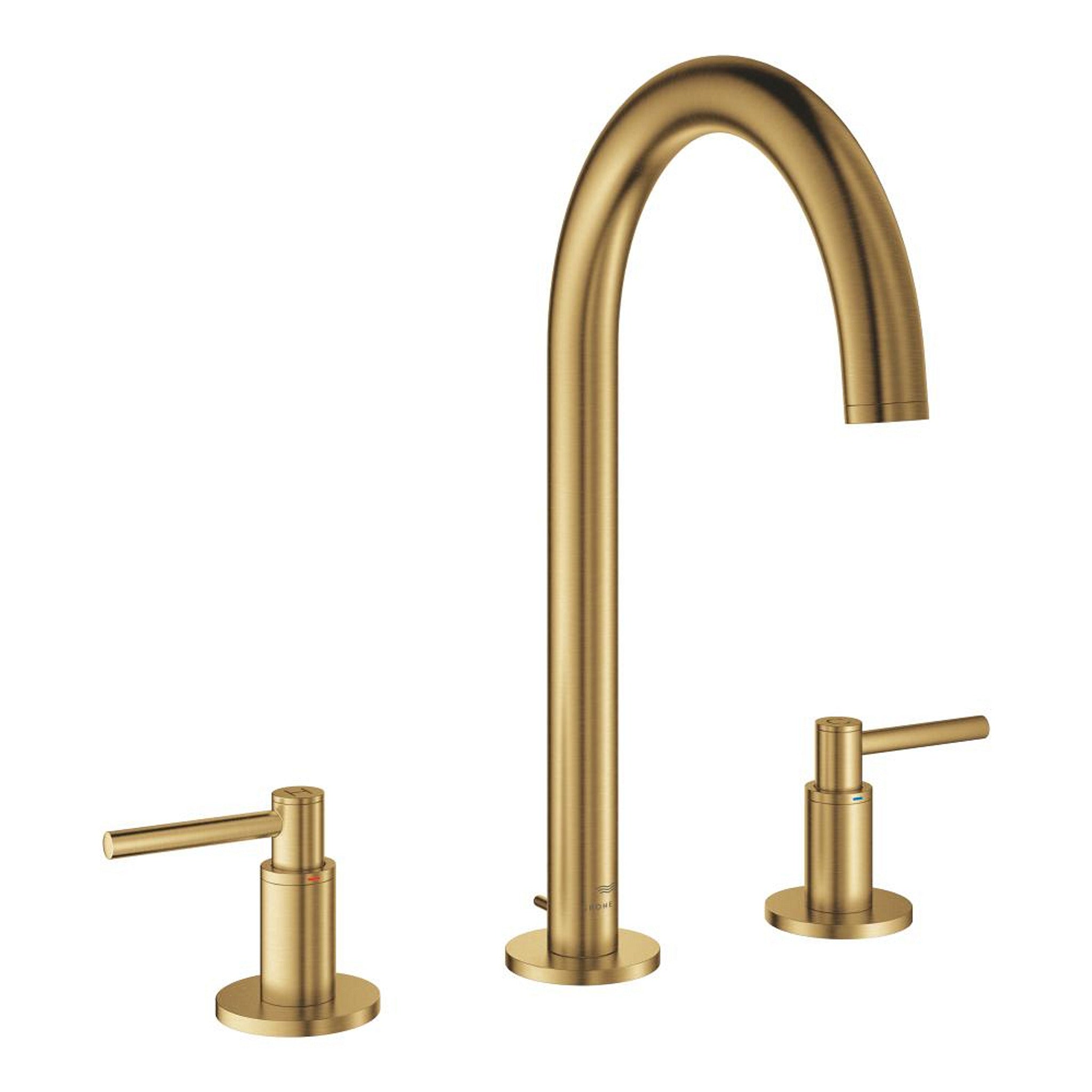 Grohe Atrio 3 Delikli Ankastre Lavabo Bataryası, Sifon Kumandalı, Fırçalı Altın - Ürün Görseli