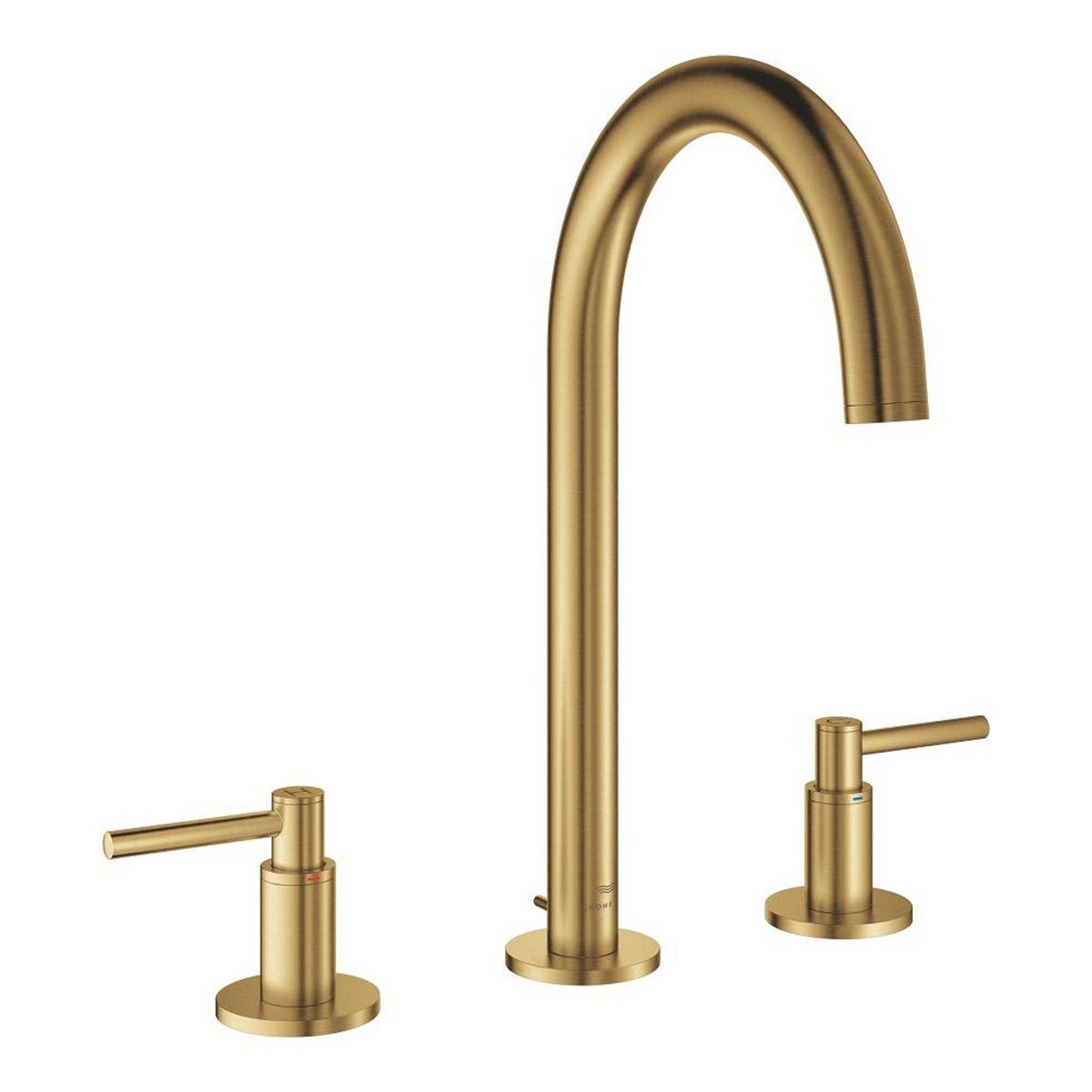 Grohe Atrio 3 Delikli Ankastre Lavabo Bataryası, Sifon Kumandalı, Fırçalı Altın - Ürün Görseli