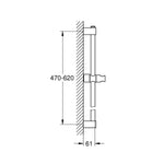 Grohe Tempesta Duş sürgüsü, 60 cm - Teknik Çizim