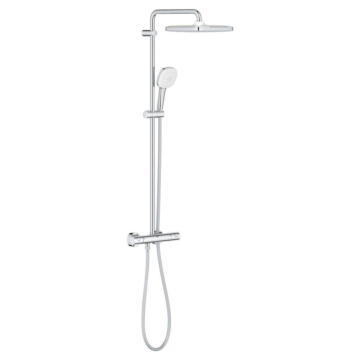 Grohe Tempesta Cosmopolitan System 250 Kare Duvara Monte Termostatik Bataryalı Duş Kolonu, Krom-Beyaz - Ürün Görseli