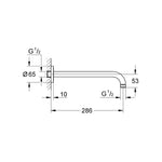 Grohe Rainshower Duş Başlığı Kolu, 286 mm - Teknik Çizim