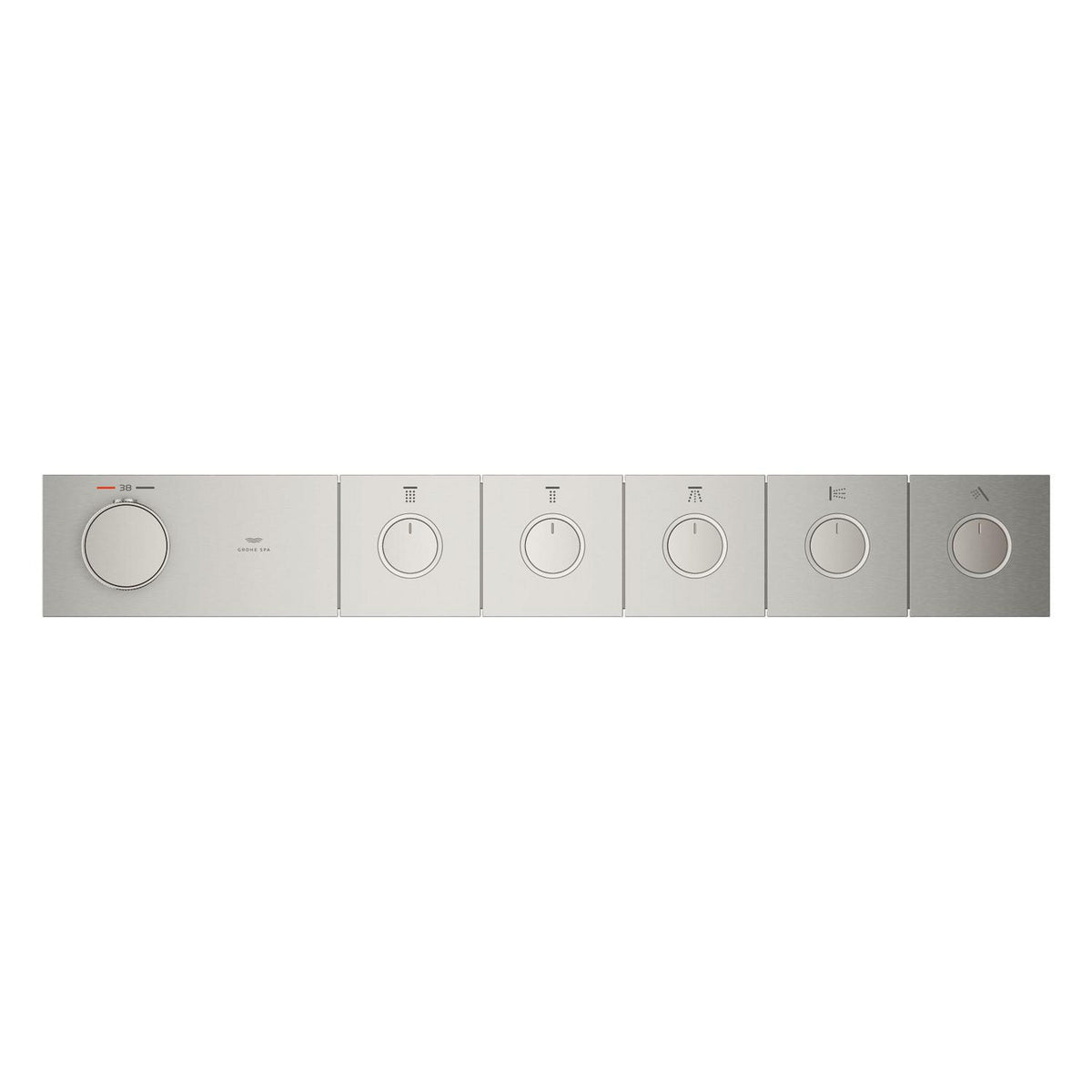 Grohe Grohtherm Aqua Tiles SmartControl Termostatik Ankastre Banyo Bataryası, 5 Çıkışlı, Paslanmaz Çelik (Sıva Üstü Grubu) - Ürün Görseli