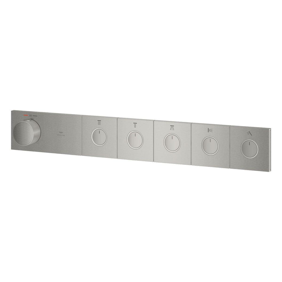 Grohe Grohtherm Aqua Tiles SmartControl Termostatik Ankastre Banyo Bataryası, 5 Çıkışlı, Paslanmaz Çelik (Sıva Üstü Grubu) - Ürün Görseli