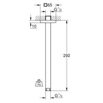 Grohe Duş Başlığı Dirseği, 292 mm - Teknik Çizim