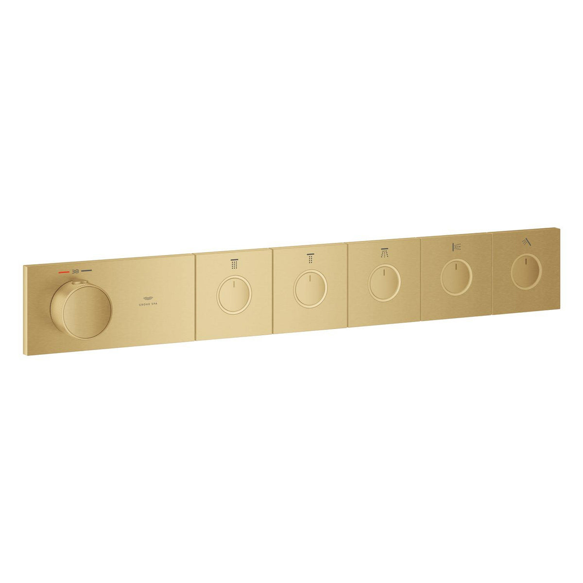 Grohe Grohtherm Aqua Tiles SmartControl Termostatik Ankastre Banyo Bataryası, 5 Çıkışlı, Fırçalı Altın (Sıva Üstü Grubu) - Ürün Görseli