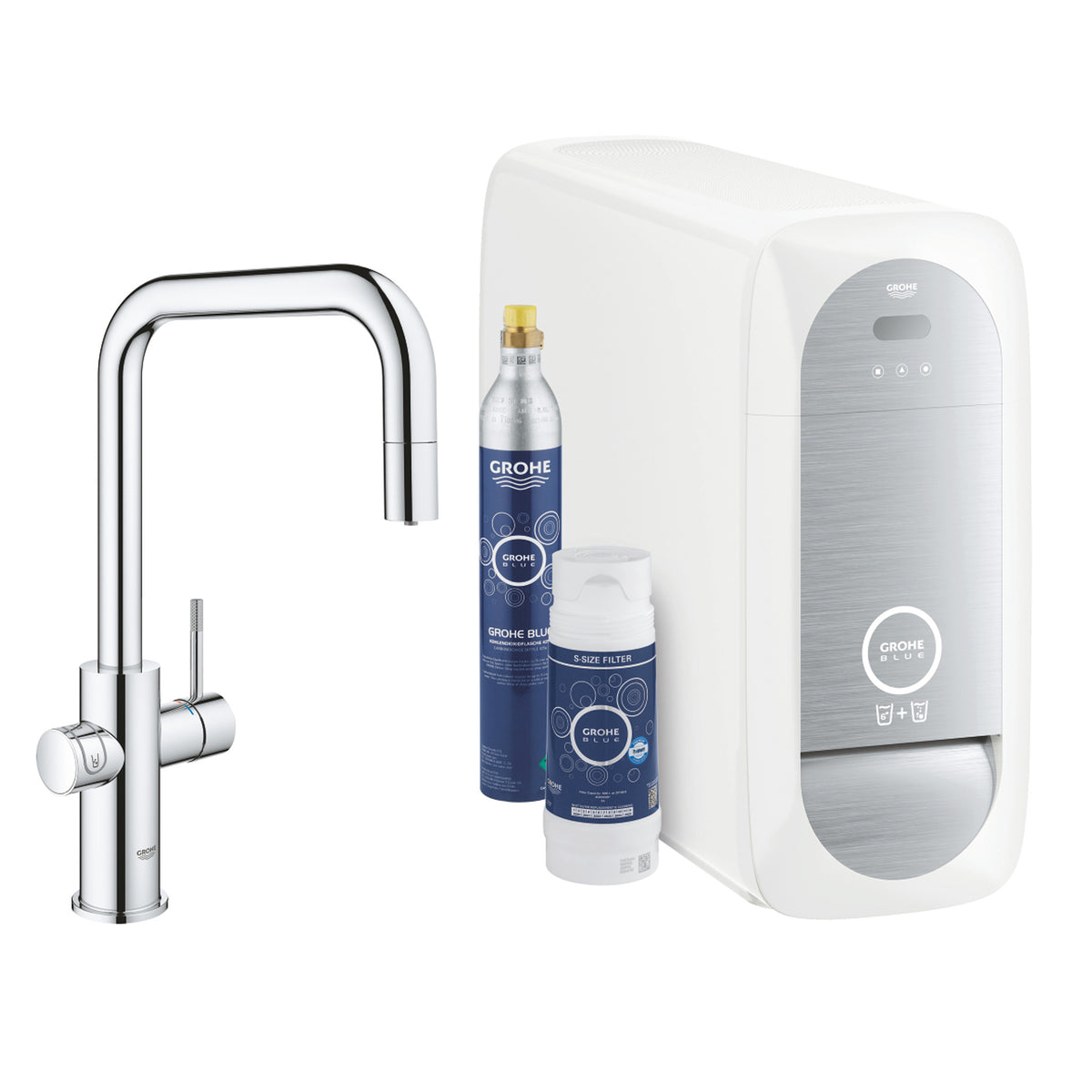 Grohe Blue Home Arıtmalı İçme Suyu ve Soda Yapan Spiralli Eviye Bataryası - Ürün Görseli