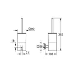 Grohe Allure Tuvalet Fırçalığı, Bakır - Teknik Çizim