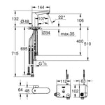 Grohe Eurosmart Cosmopolitan E Powerbox - Teknik Çizim