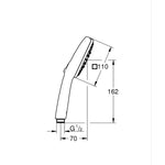 Grohe Tempesta Cube 110 El Duşu, 3 Akışlı - Teknik Çizim