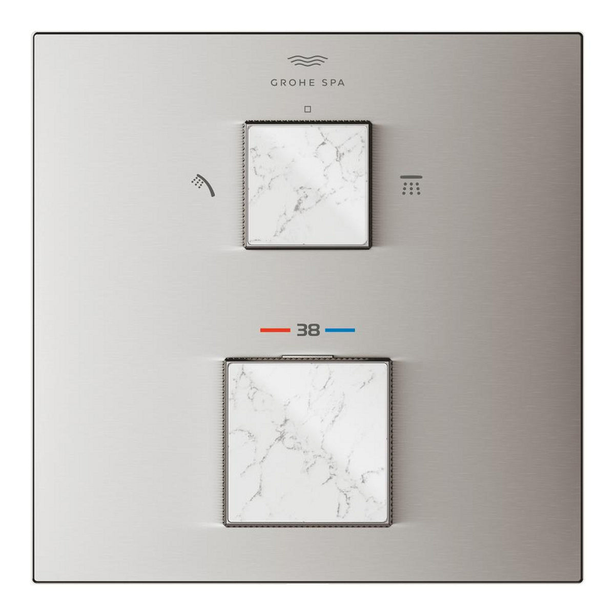Grohe Allure Brilliant Private Collection Ankastre Termostatik Banyo Bataryası (2 Yollu, Sıva Üstü Grubu), Paslanmaz Çelik - Ürün Görseli