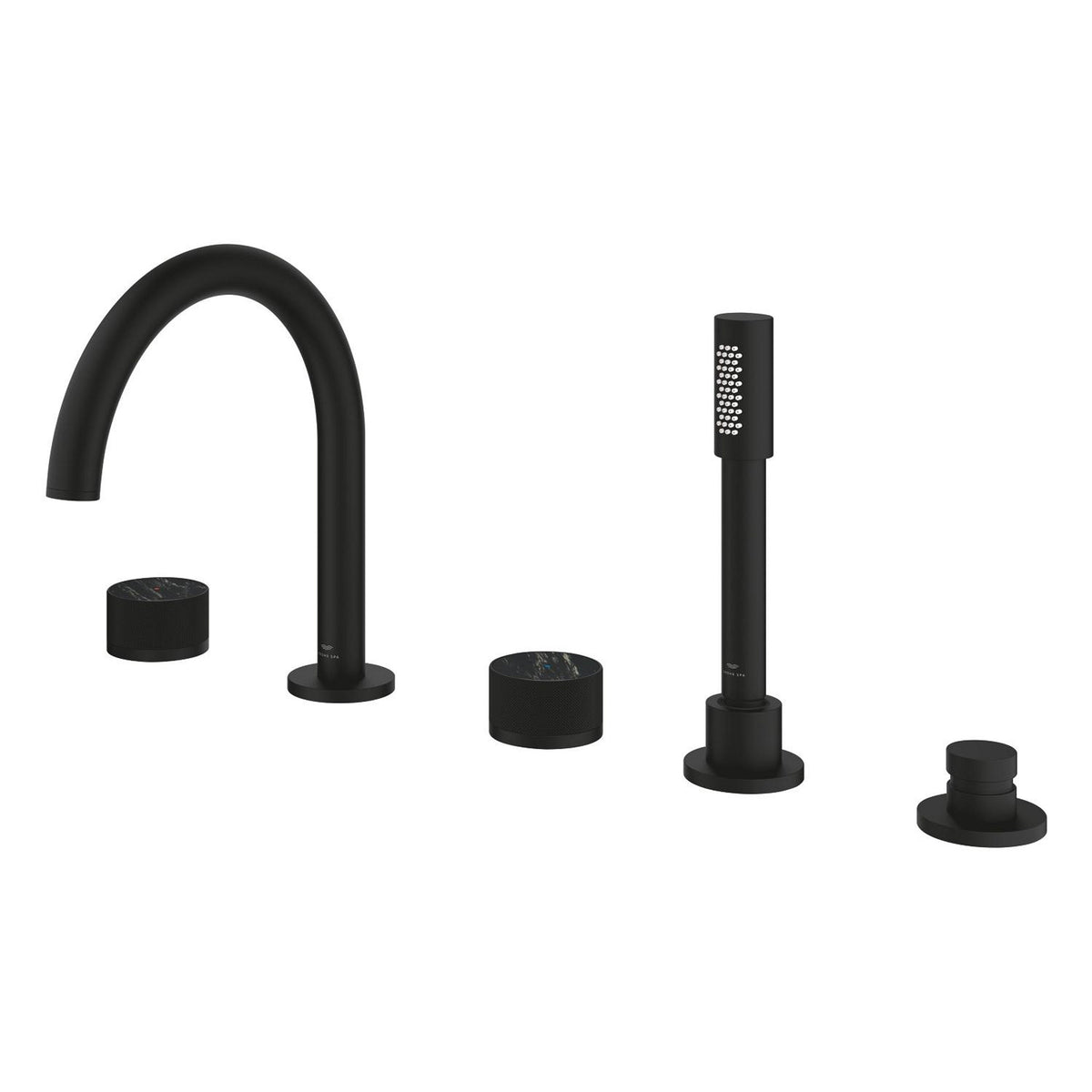 Grohe Atrio Private Collection 5 Delikli Ankastre Küvet Bataryası (Sıva Üstü Grubu), Hayalet Siyah - Ürün Görseli