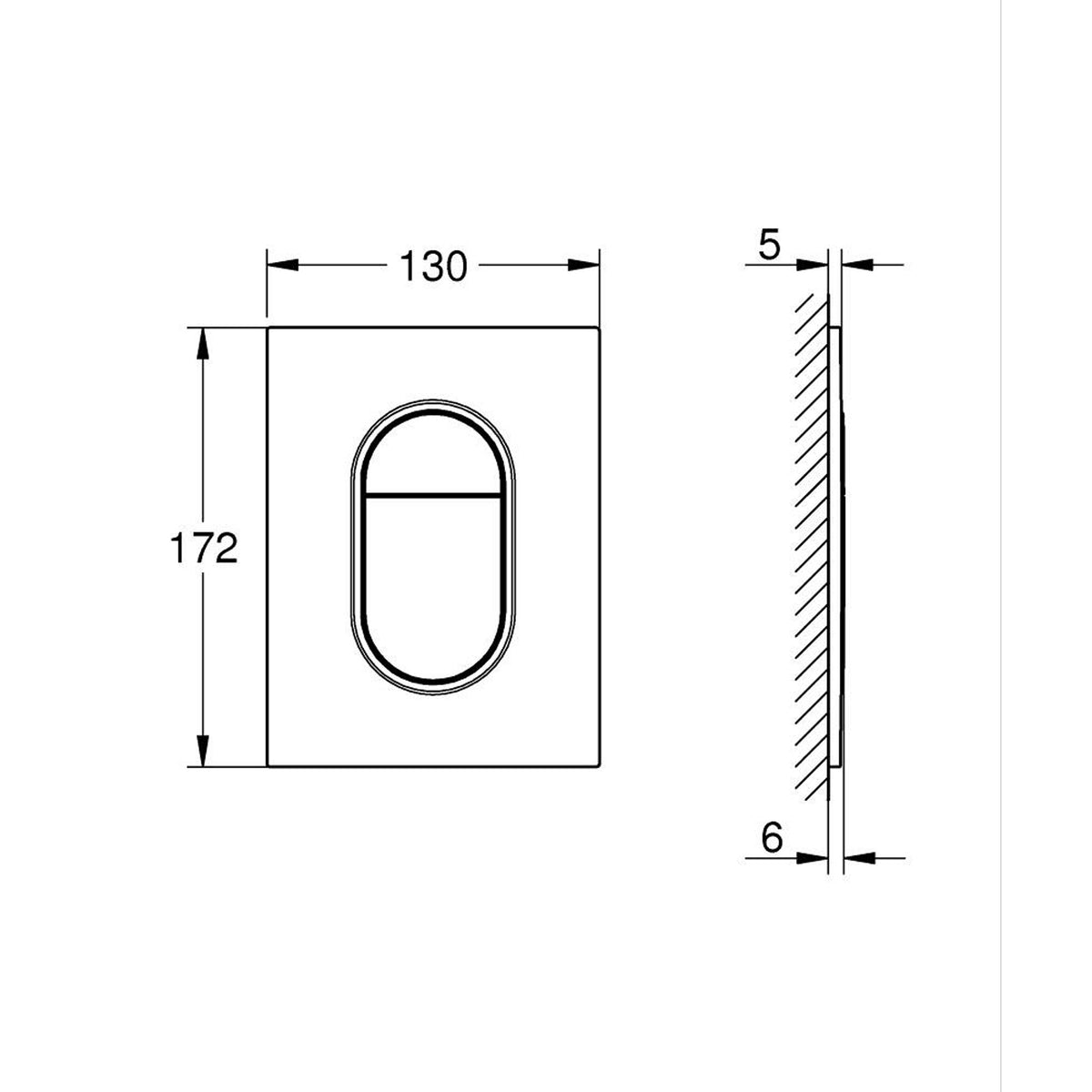 Grohe Arena Cosmopolitan S Kumanda Paneli, Fırçalı Bakır - Teknik Çizim