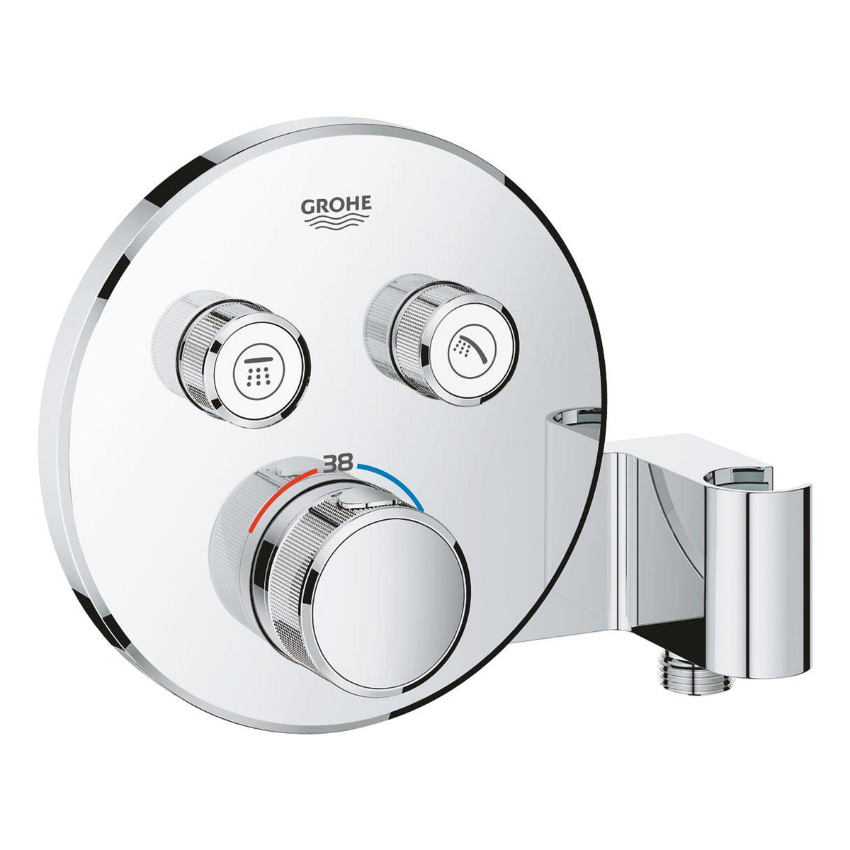 Grohe Grohtherm Çift Valfli Akış Kontrollü, Ankastre Termostatik Banyo Bataryası (Sıva Üstü Grubu), El Duşu Askılı - Ürün Görseli