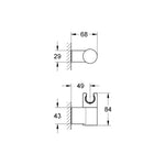 Grohe Rainshower Hareketli El Duşu Askısı - Teknik Çizim